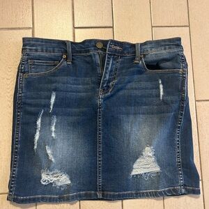 Calvin Klein Denim Distressed Skirt
